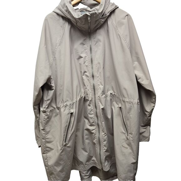 ATHLETA Solar Wind Anorak Jacket in Beige Sz  XXL RN# 54023 Hooded 2X Rain Coat - Picture 1 of 16